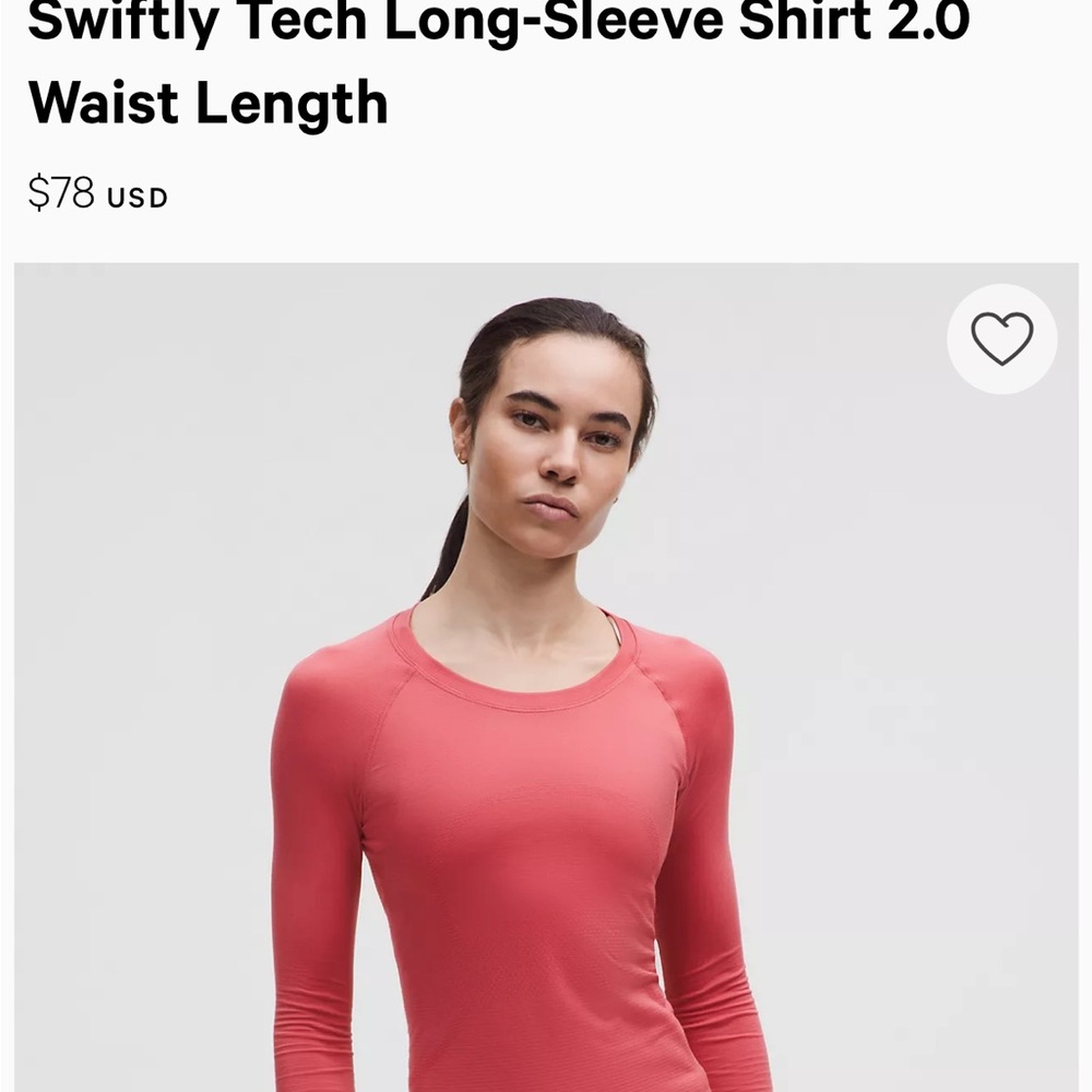 Lululemon Swiftly Tech long sleeve shirt.
